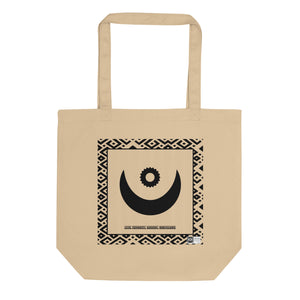 100% cotton Eco Tote Bag, featuring the Adinkra symbol for benevolence