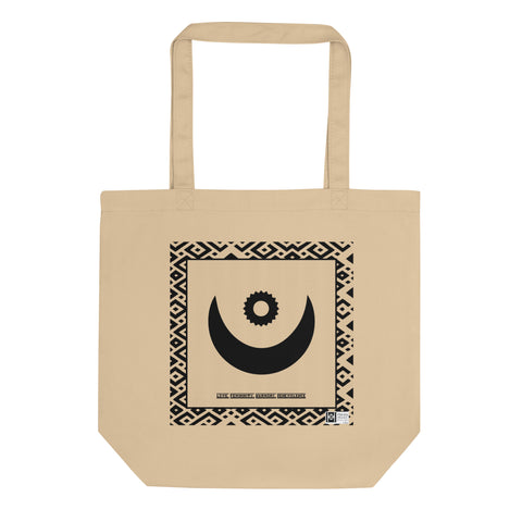 100% cotton Eco Tote Bag, featuring the Adinkra symbol for benevolence