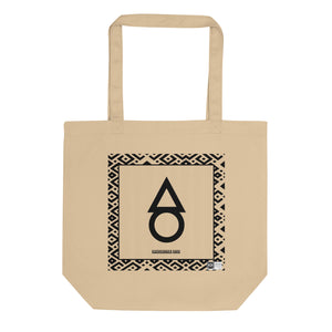 100% cotton Eco Tote Bag, featuring the Adinkra symbol for cutting through, clarity