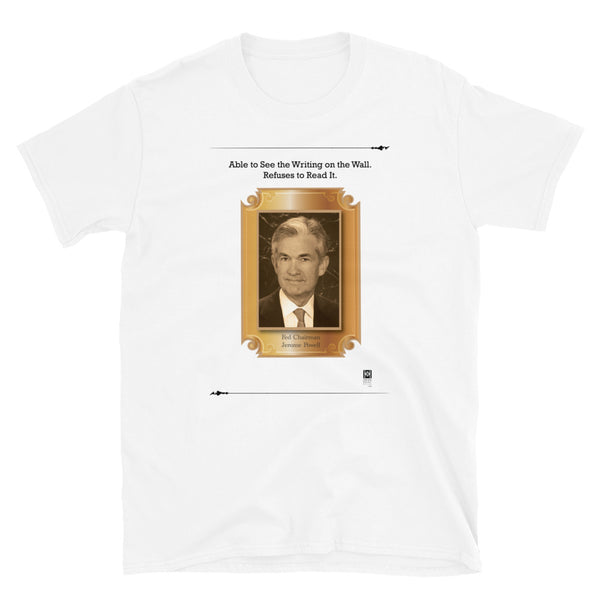 Jerome Powell Short-Sleeve Unisex T-Shirt, white and grey
