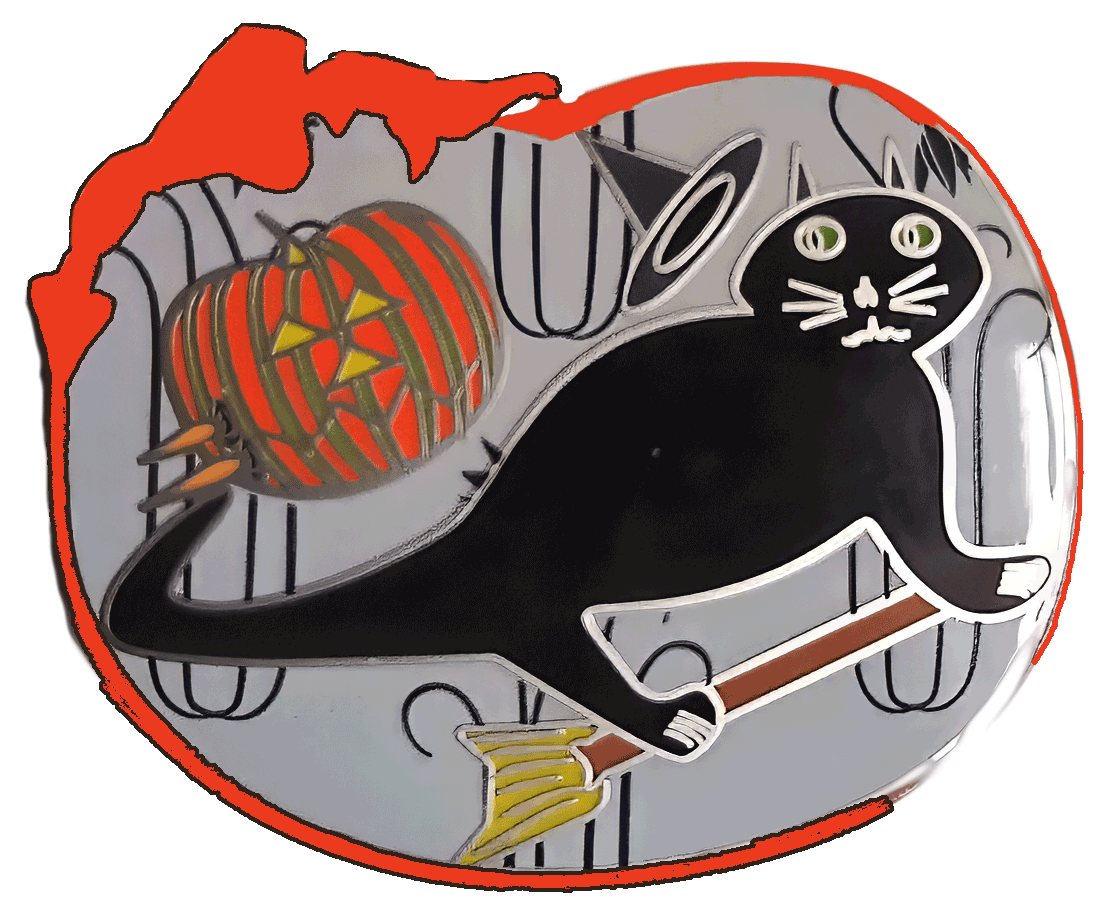 Enamel pin, Halloween Cat