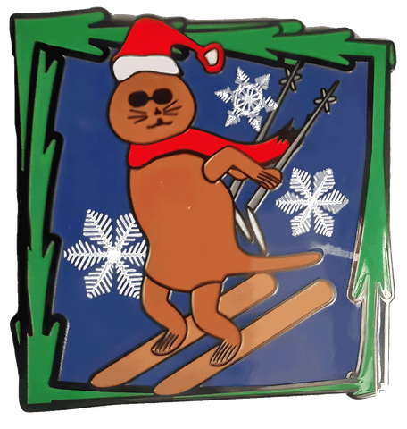 Enamel pin, Dashing through the Snow