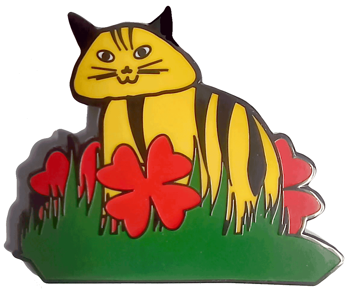 Enamel pin, Stillness cat