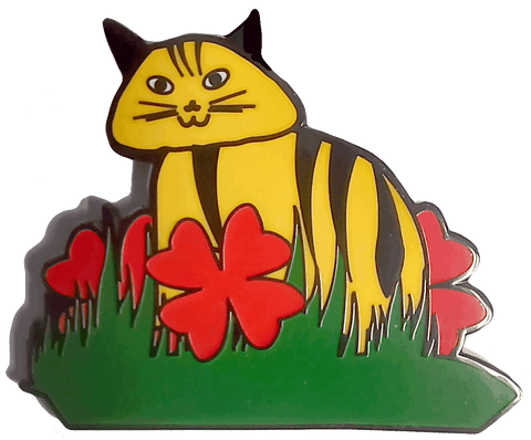 Enamel pin, Stillness cat