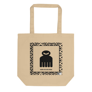 100% cotton Eco Tote Bag, featuring the Adinkra symbol, wooden comb