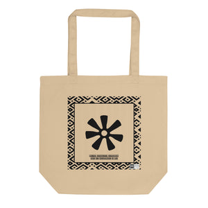 100% cotton Eco Tote Bag, featuring the Adinkra symbol for creativity
