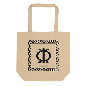 100% cotton Eco Tote Bag, featuring the Adinkra symbol for perseverance