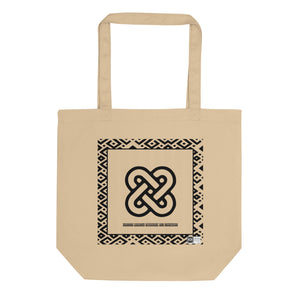 100% cotton Eco Tote Bag, featuring the Adinkra symbol for hypocrisy