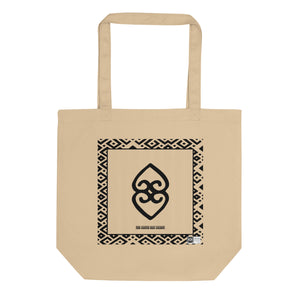 100% cotton Eco Tote Bag, featuring the Adinkra symbol for the significance of the Earth