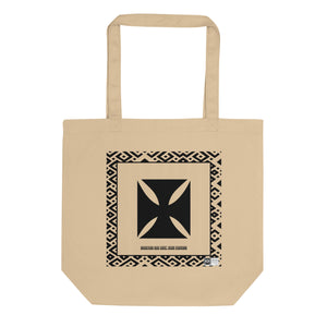 100% cotton Eco Tote Bag, featuring the Adinkra symbol for good fortune