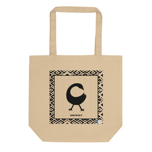 100% cotton Eco Tote Bag, featuring the Adinkra symbol for not leaving important things behind
