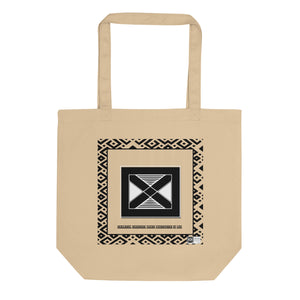 100% cotton Eco Tote Bag, featuring the Adinkra symbol for resilience