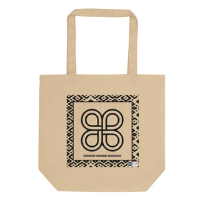 100% cotton Eco Tote Bag, featuring the Adinkra symbol for pacification
