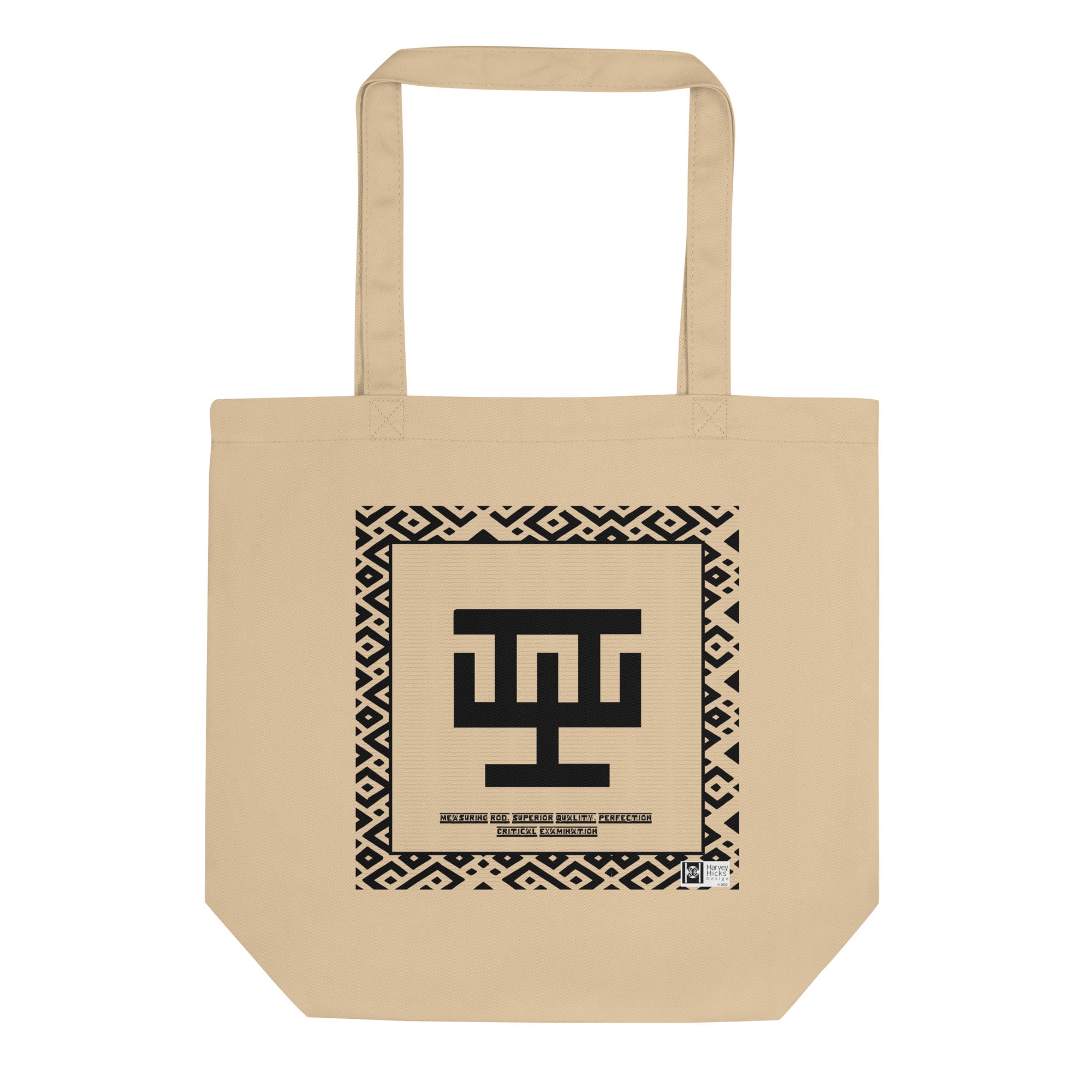 100% cotton Eco Tote Bag, featuring the Adinkra symbol for perfection