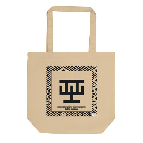 100% cotton Eco Tote Bag, featuring the Adinkra symbol for perfection