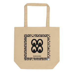 100% cotton Eco Tote Bag, featuring the Adinkra symbol for knowledge