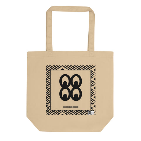100% cotton Eco Tote Bag, featuring the Adinkra symbol for knowledge