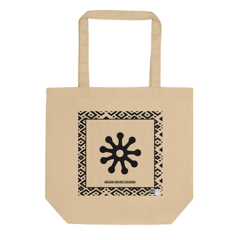 100% cotton Eco Tote Bag, featuring the Adinkra symbol for envy