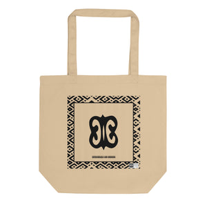 100% cotton Eco Tote Bag, featuring the Adinkra symbol for that which is imperishable