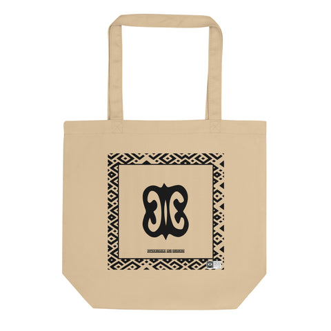 100% cotton Eco Tote Bag, featuring the Adinkra symbol for that which is imperishable
