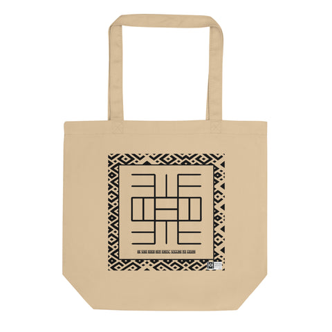 100% cotton Eco Tote Bag, featuring the Adinkra symbol for humility