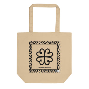 100% cotton Eco Tote Bag, featuring the Adinkra symbol for the presence of All That Is
