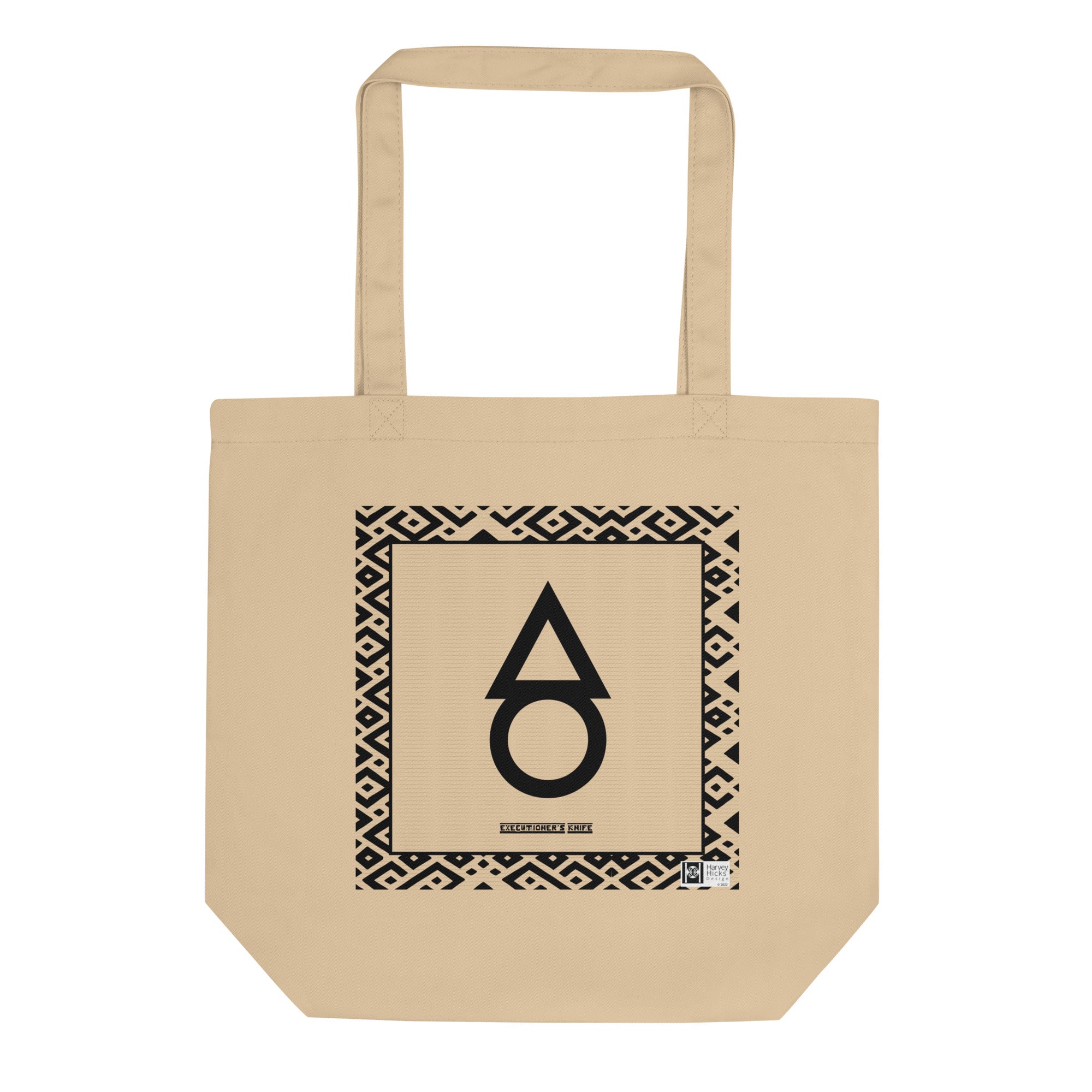 100% cotton Eco Tote Bag, featuring the Adinkra symbol for cutting through, clarity