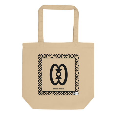100% cotton Eco Tote Bag, featuring the Adinkra symbol for democracy
