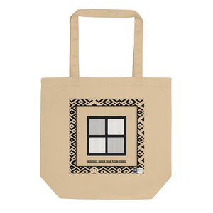 100% cotton Eco Tote Bag, featuring the Adinkra symbol for sharing ideas