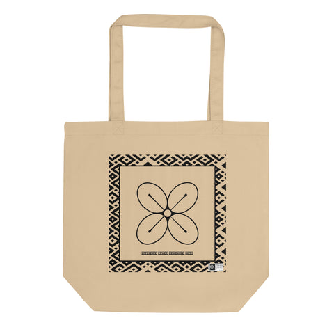 100% cotton Eco Tote Bag, featuring the Adinkra symbol for affluence