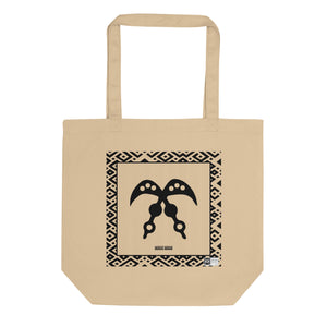 100% cotton Eco Tote Bag, featuring the Adinkra symbol for heroic deeds