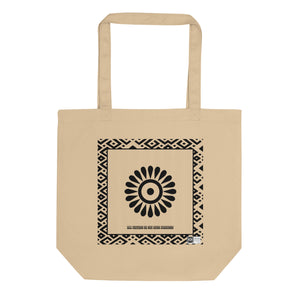 100% cotton Eco Tote Bag, featuring the Adinkra symbol for independent maturation