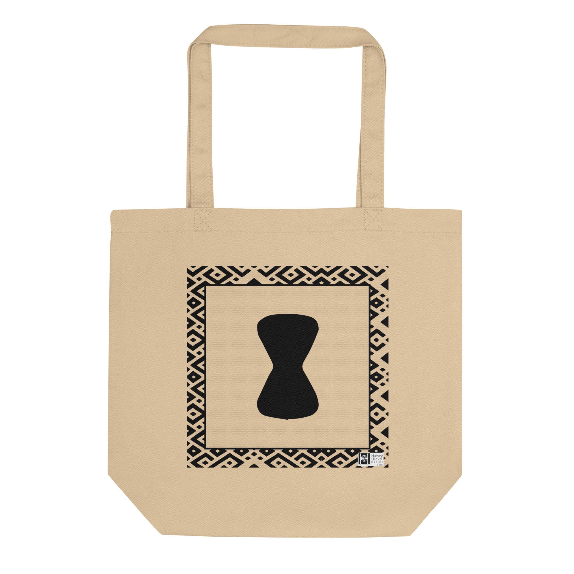 100% cotton Eco Tote Bag, featuring the Adinkra symbol for praise, NO TEXT