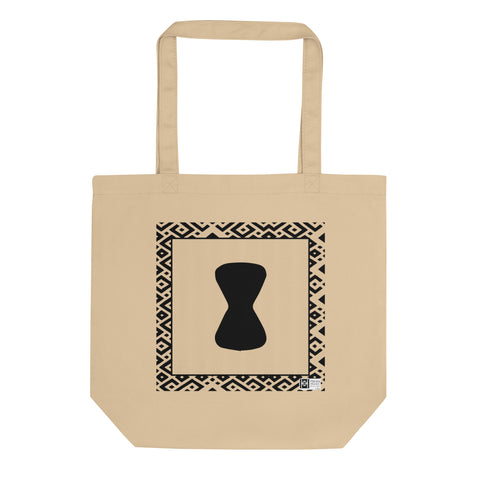 100% cotton Eco Tote Bag, featuring the Adinkra symbol for praise, NO TEXT