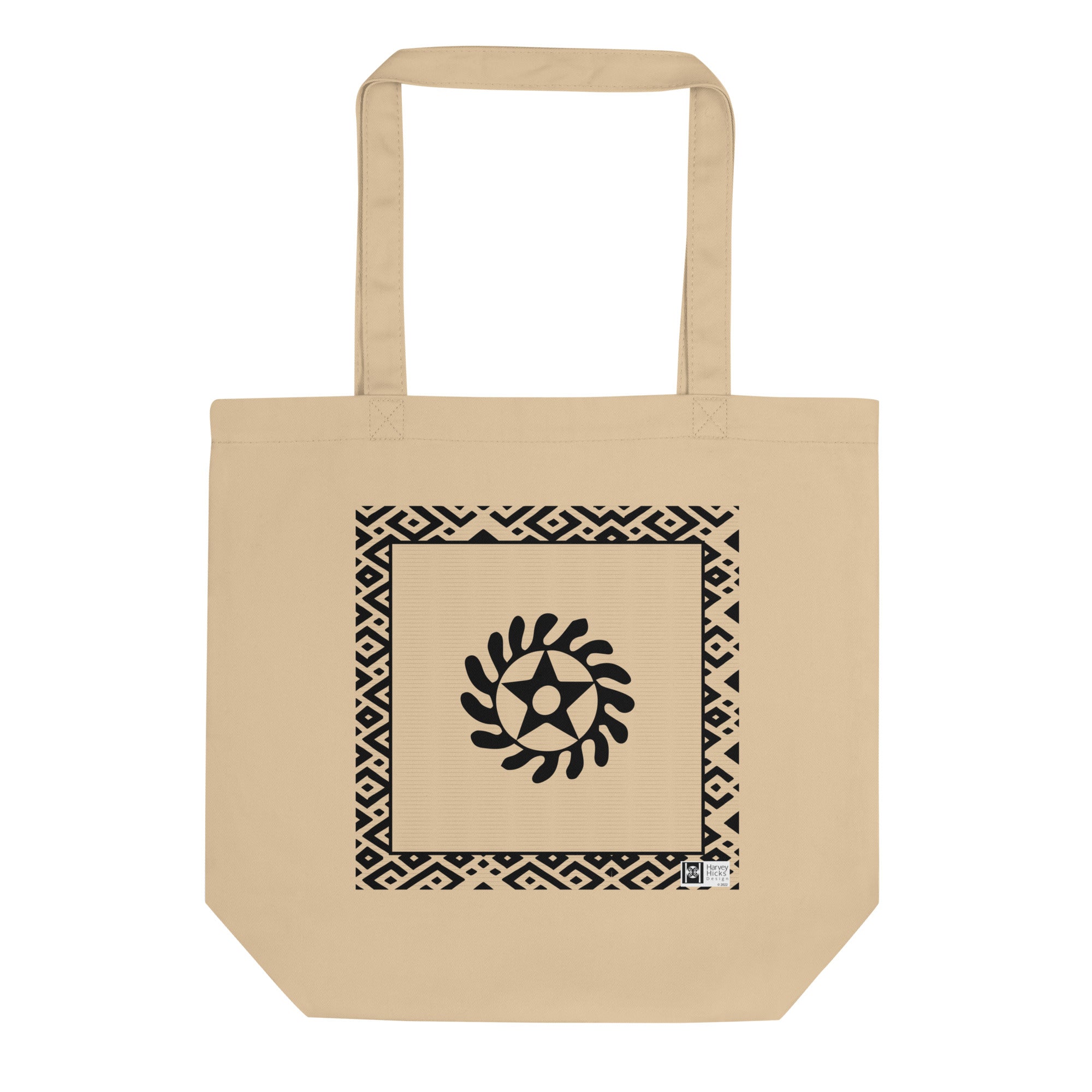100% cotton Eco Tote Bag, featuring the Adinkra symbol for transformation, NO TEXT
