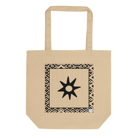 100% cotton Eco Tote Bag, featuring the Adinkra symbol for guardianship, NO TEXT