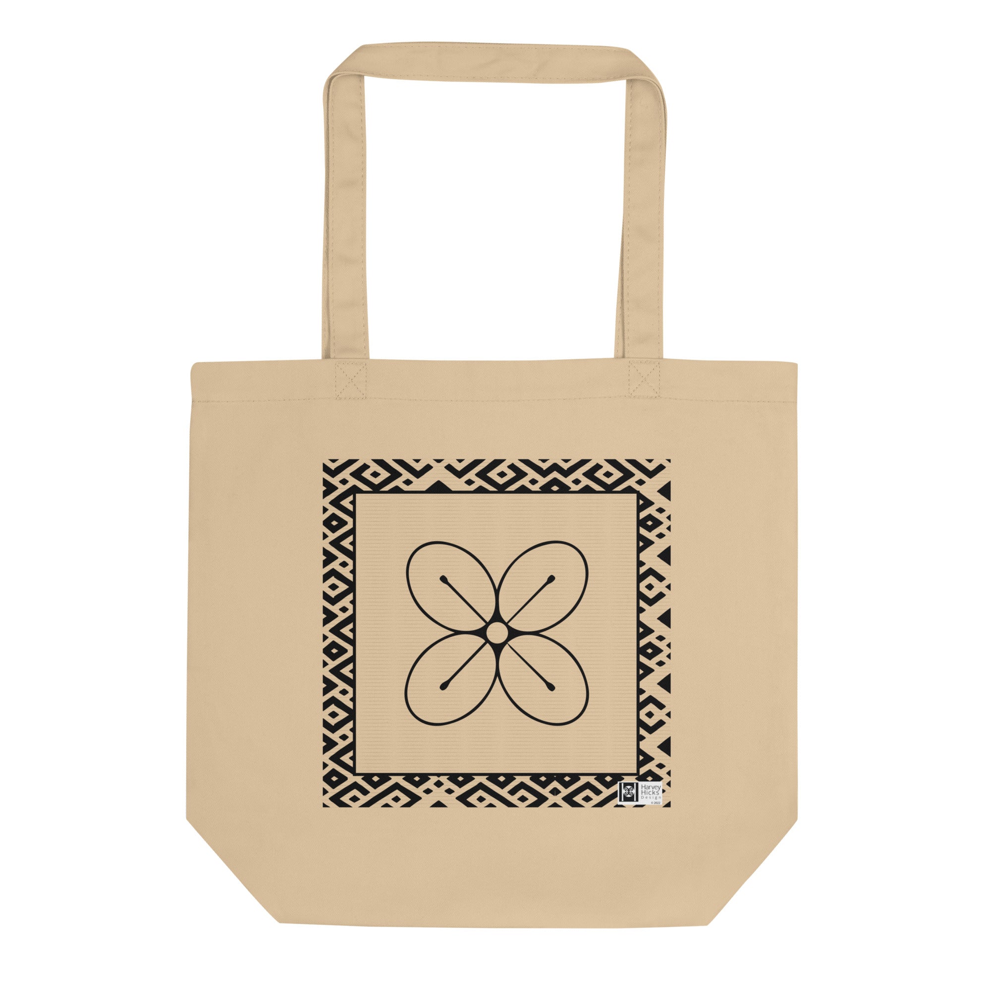 100% cotton Eco Tote Bag, featuring the Adinkra symbol for affluence, NO TEXT