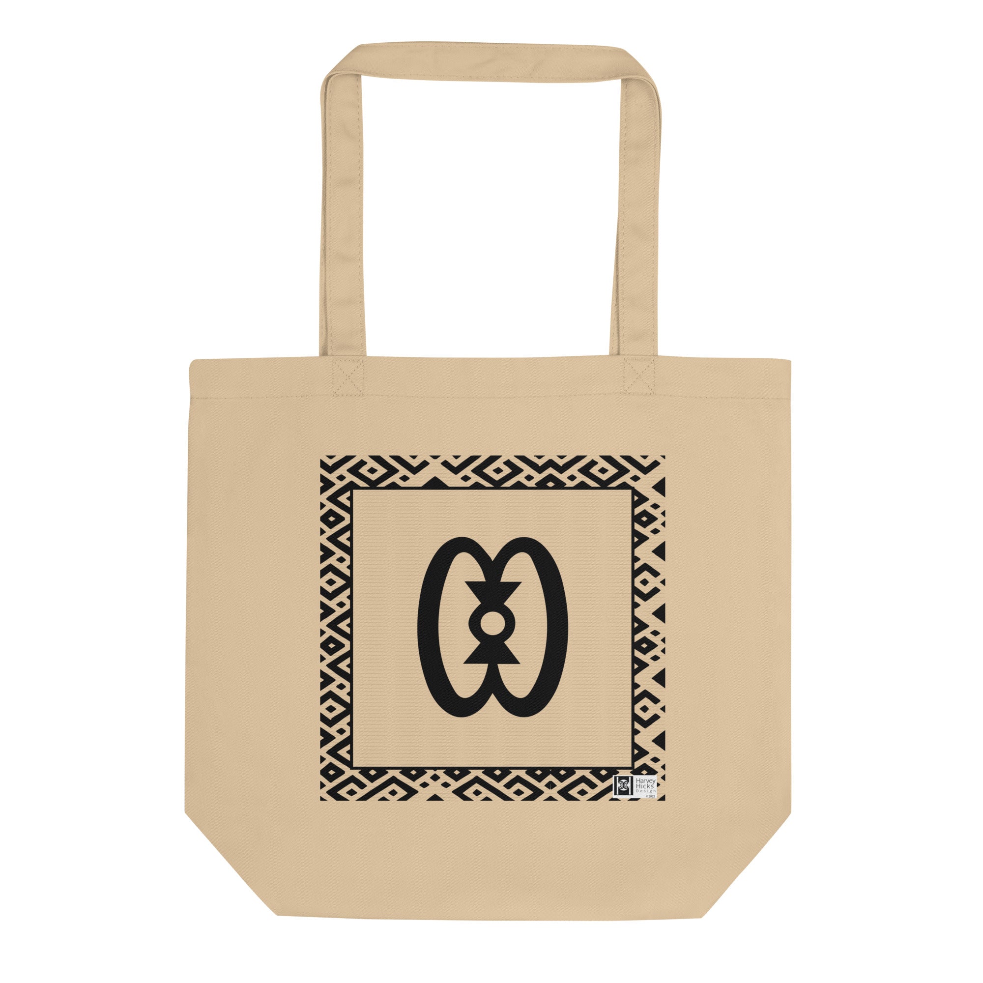 100% cotton Eco Tote Bag, featuring the Adinkra symbol for democracy, NO TEXT