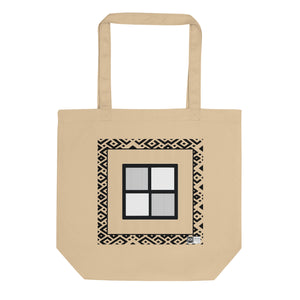 100% cotton Eco Tote Bag, featuring the Adinkra symbol for sharing ideas, NO TEXT