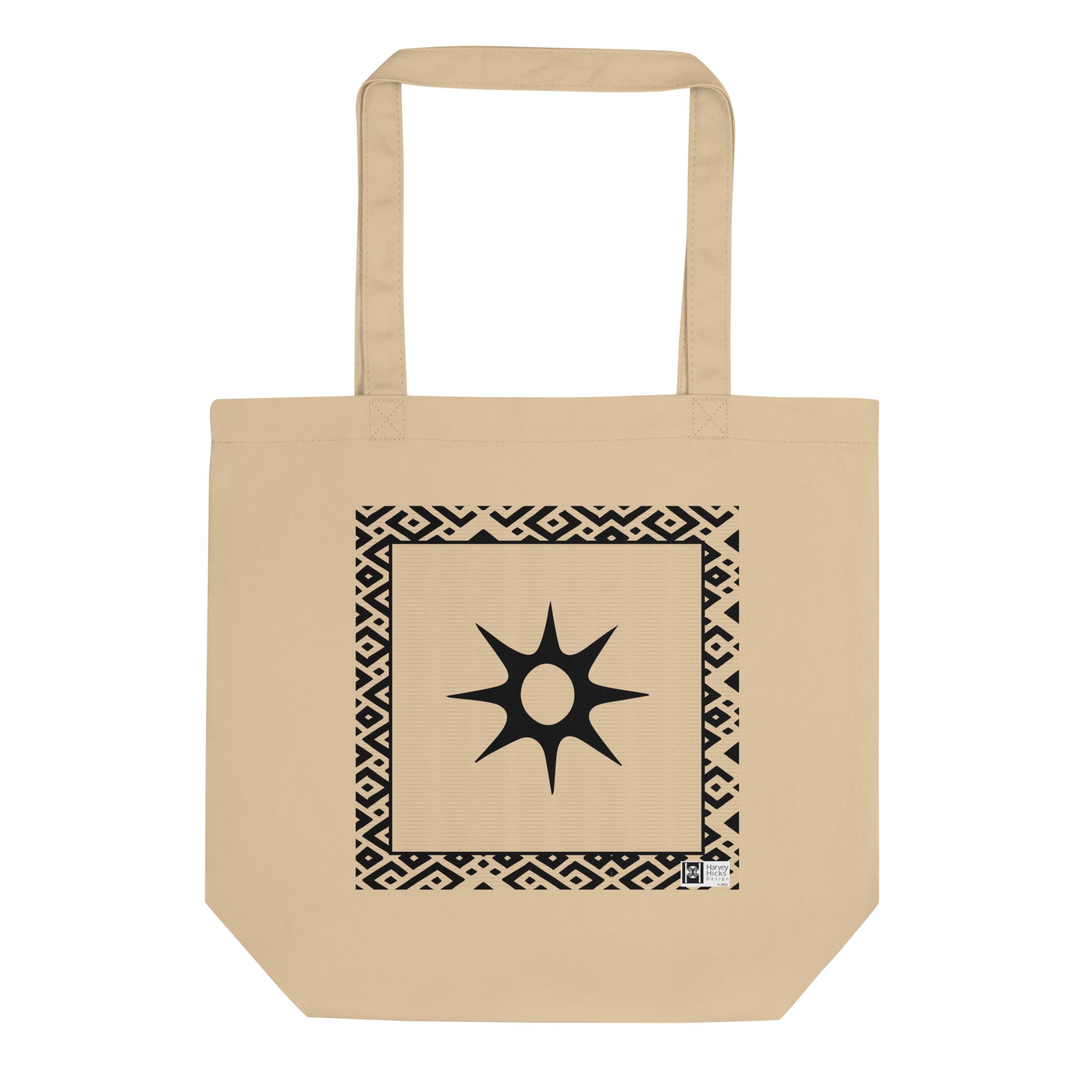 100% cotton Eco Tote Bag, featuring the Adinkra symbol for faith in All That Is, NO TEXT