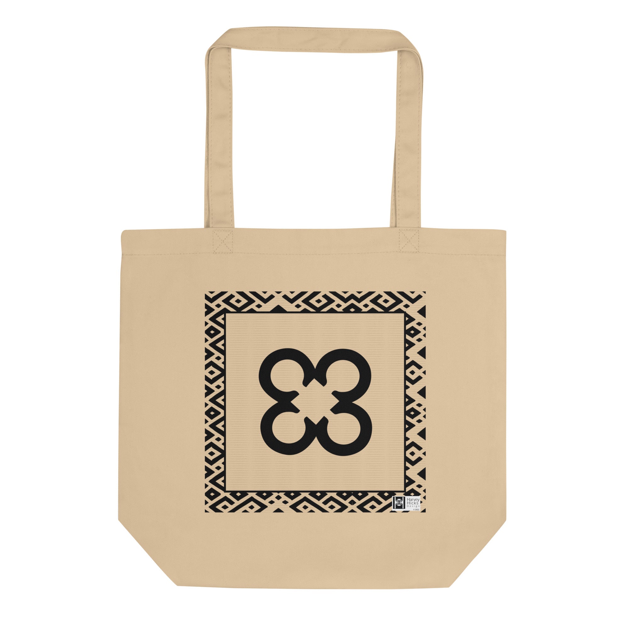 100% cotton Eco Tote Bag, featuring the Adinkra symbol for dutifulness, NO TEXT