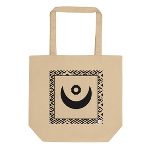 100% cotton Eco Tote Bag, featuring the Adinkra symbol for benevolence, NO TEXT