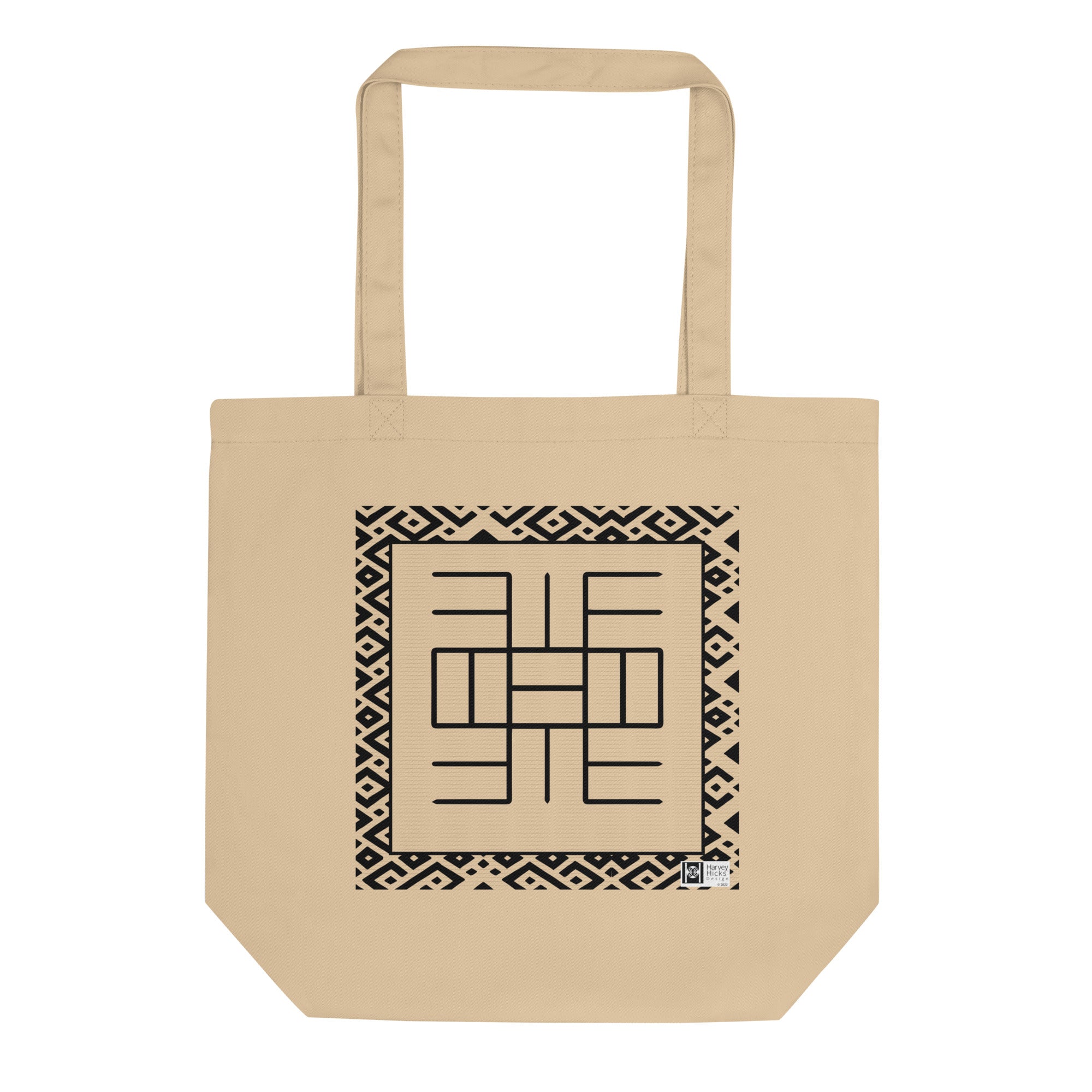 100% cotton Eco Tote Bag, featuring the Adinkra symbol for humility, NO TEXT