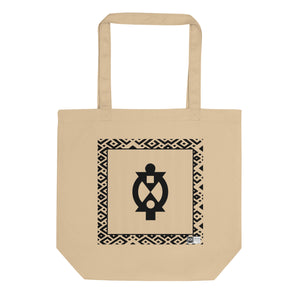 100% cotton Eco Tote Bag, featuring the Adinkra symbol for cooperation, NO TEXT