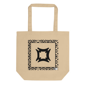 100% cotton Eco Tote Bag, featuring the Adinkra symbol for home, NO TEXT