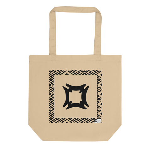 100% cotton Eco Tote Bag, featuring the Adinkra symbol for home, NO TEXT