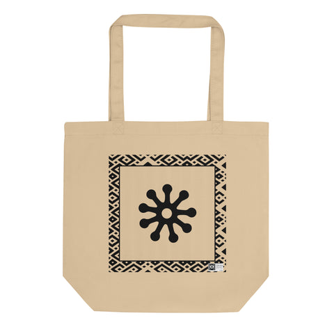 100% cotton Eco Tote Bag, featuring the Adinkra symbol for envy, NO TEXT