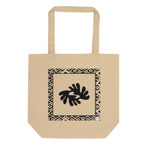 100% cotton Eco Tote Bag, featuring the Adinkra symbol justice and fair play, NO TEXT