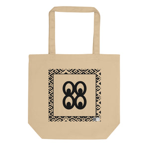 100% cotton Eco Tote Bag, featuring the Adinkra symbol for knowledge, NO TEXT