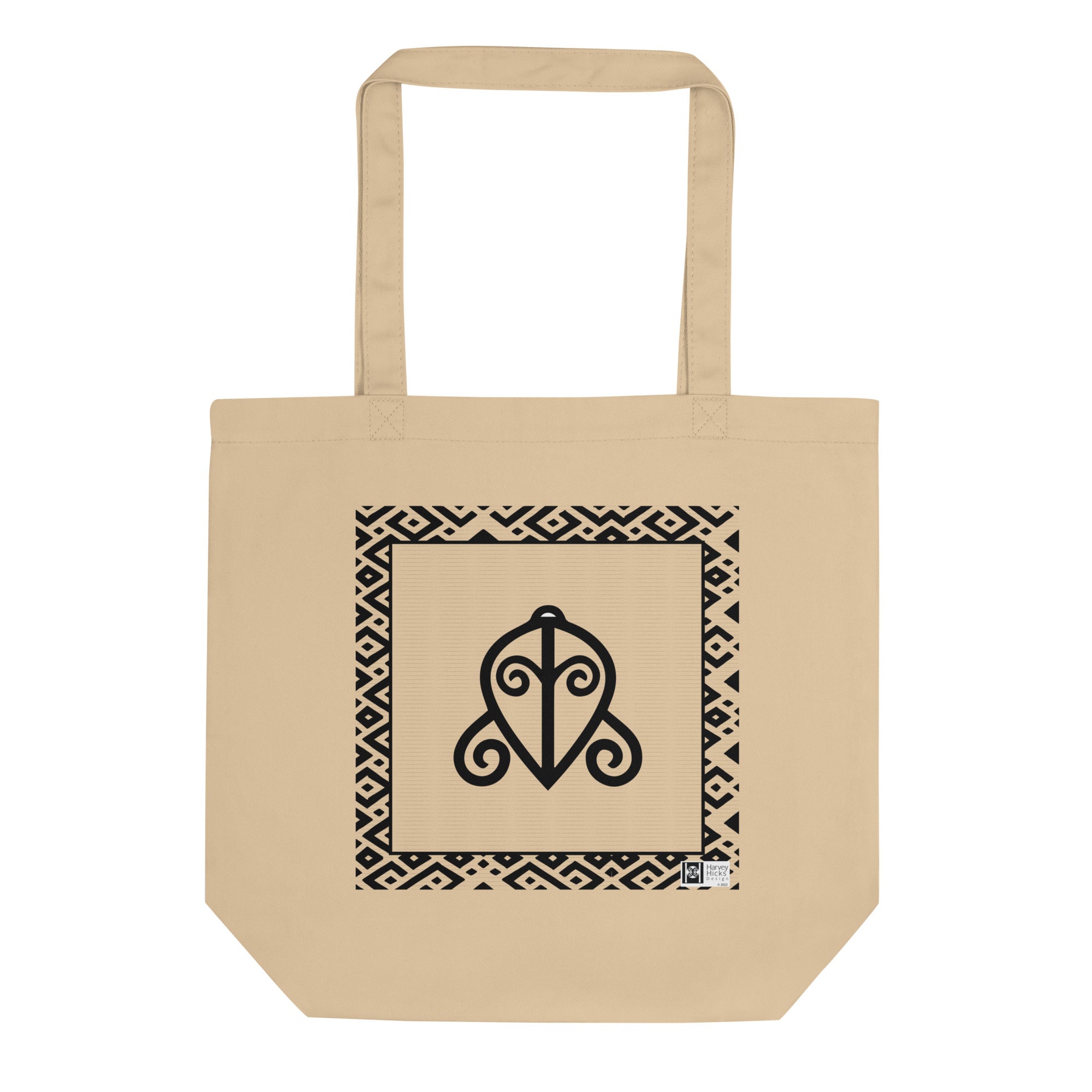 100% cotton Eco Tote Bag, featuring the Adinkra symbol for unconditional love, NO TEXT